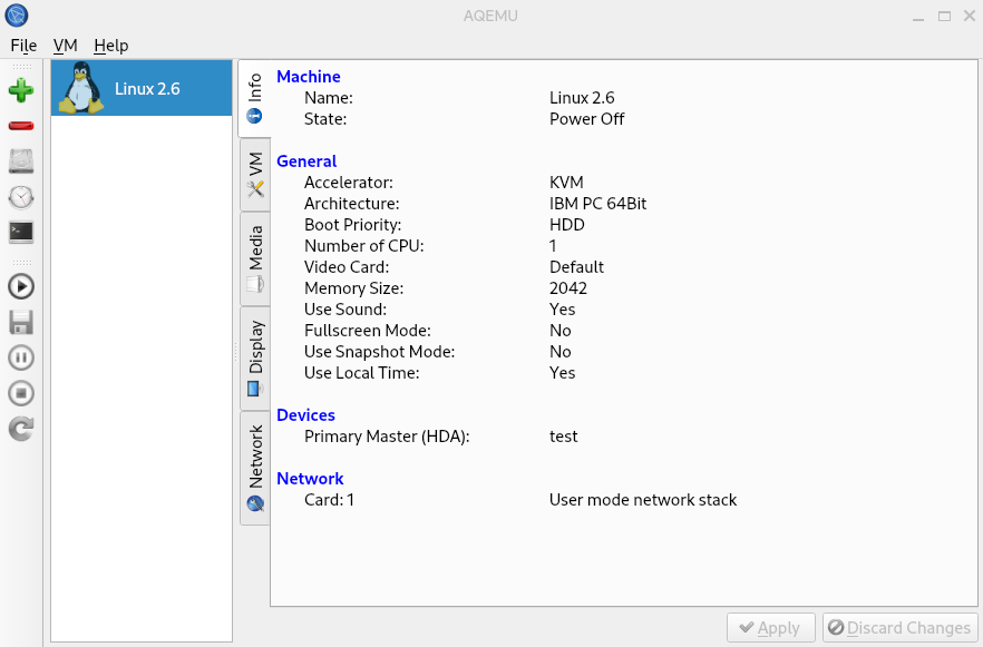 AQEMU initial screen